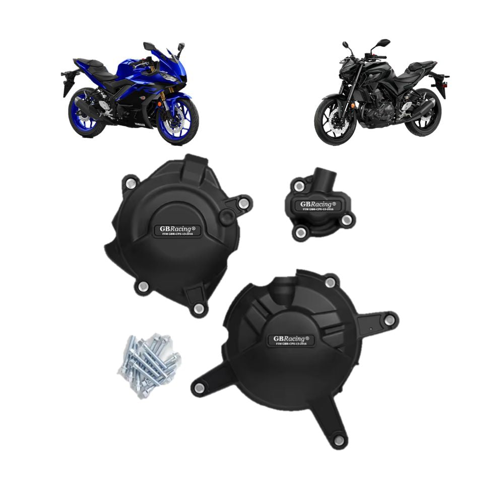 KIT CUBIERTA PROTECCIÓN MOTOR GB RACING YAMAHA R3 R3A MT03 MT03A 2015 2016 2017 2018 2019 2020 2021 2022